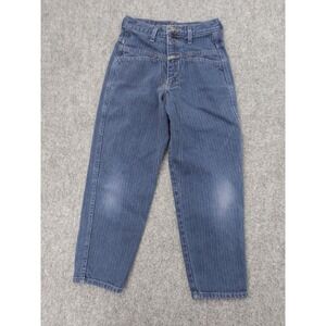 Vtg Marithe Girbaud Jeans Girls 10 22x23 Blue Pinstripe USA Made 100% Cotton